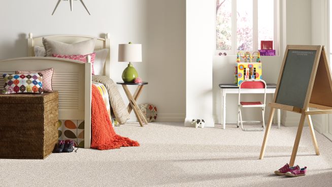 cozy carpet in a kids' bedroom